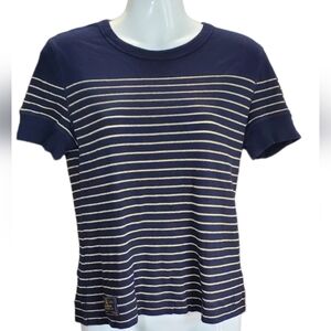 RALPH LAUREN thin striped crew neck tee M